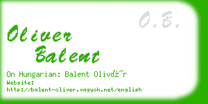 oliver balent business card